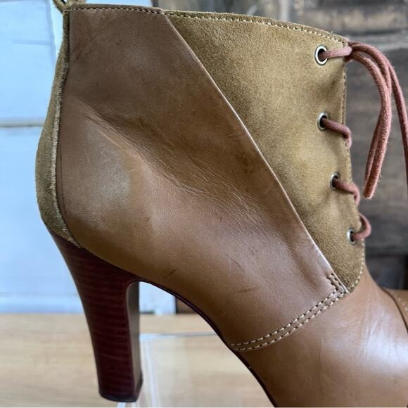 L.L. Bean Boots Women 8 M Brown Lace Up Leather Suede Heeled - Picture 7 of 11
